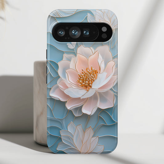 Peony Floral Stained Glass Design Phone Case for Google Pixel