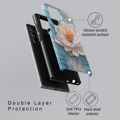 Peony Floral Stained Glass Design Phone Case for Galaxy S series Phones