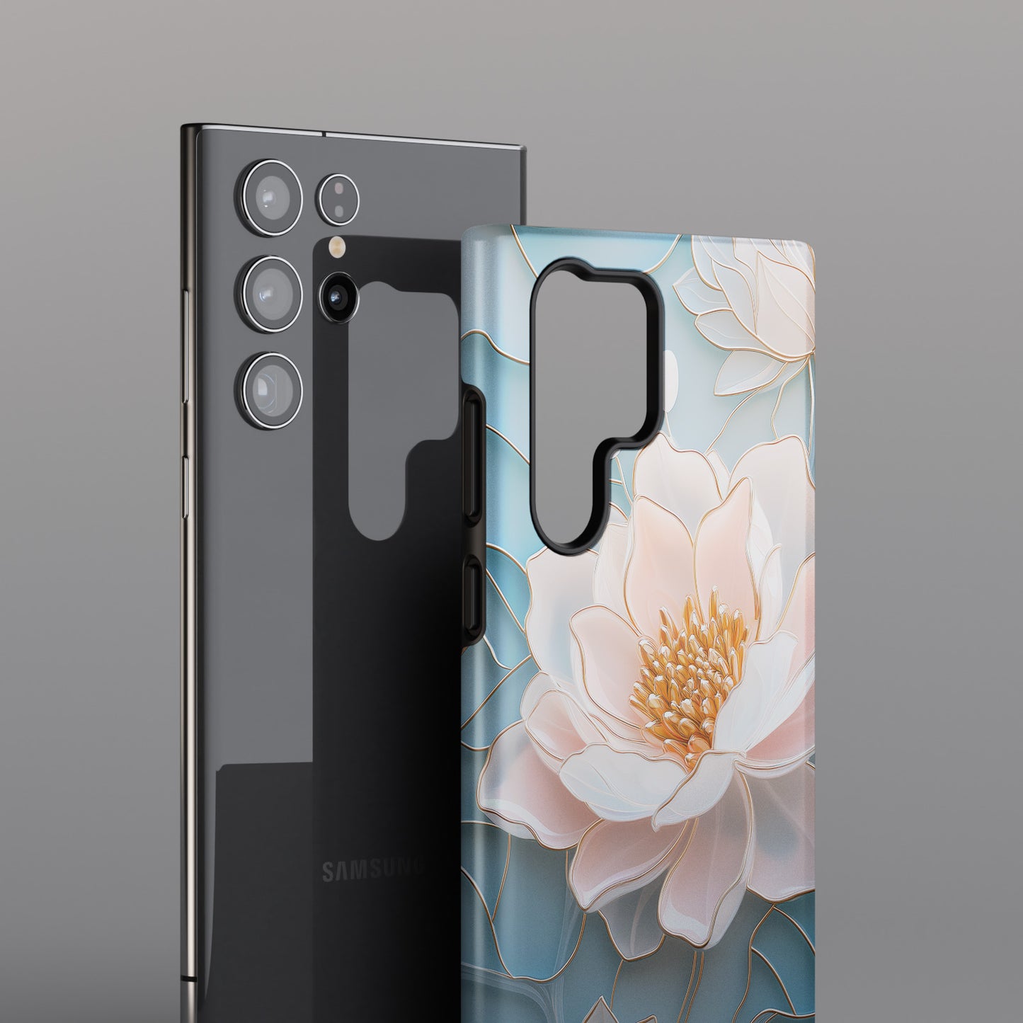Peony Floral Stained Glass Design Phone Case for Galaxy S series Phones