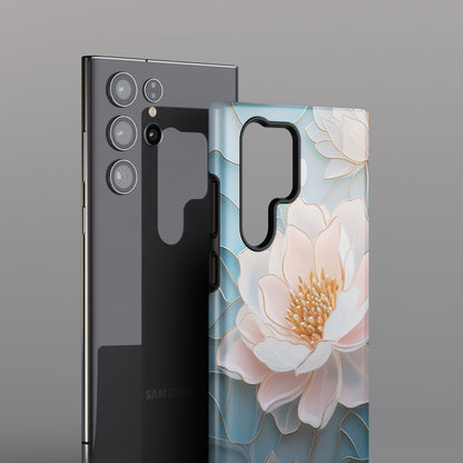Peony Floral Stained Glass Design Phone Case for Galaxy S series Phones