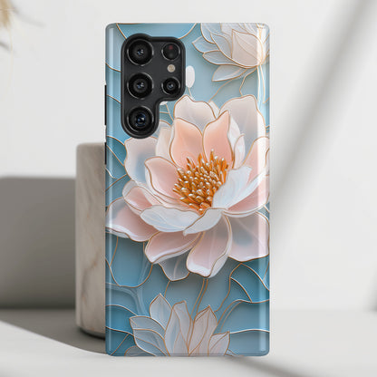 Peony Floral Stained Glass Design Phone Case for Galaxy S series Phones