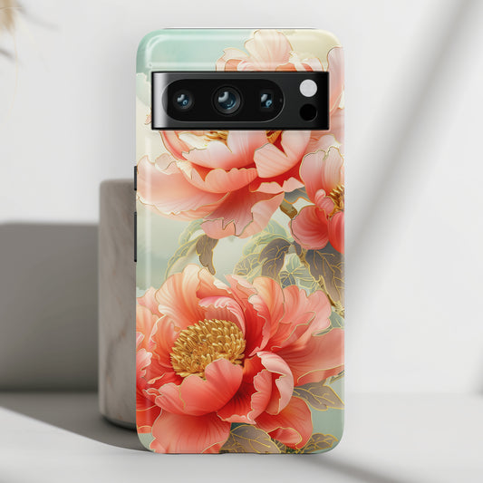 Peony Flowers Japanese Art Design Google Pixel Phone Case