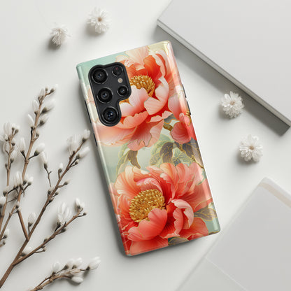 Peony Flowers Japanese Art Design Samsung Phone Case