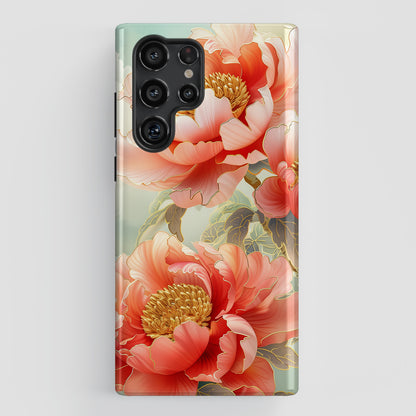 Peony Flowers Japanese Art Design Samsung Phone Case
