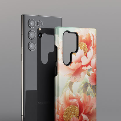 Peony Flowers Japanese Art Design Samsung Phone Case