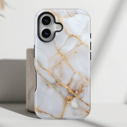 Personalisable Luxury White Marble Design iPhone Case