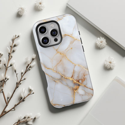 Personalisable Luxury White Marble Design iPhone Case