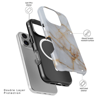 Personalisable Luxury White Marble Design iPhone Case
