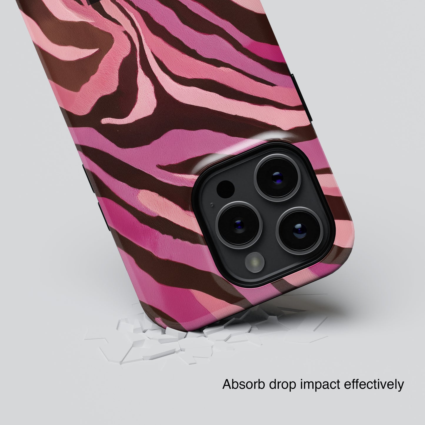 Personalisable Pink Zebra Print Design iPhone Case