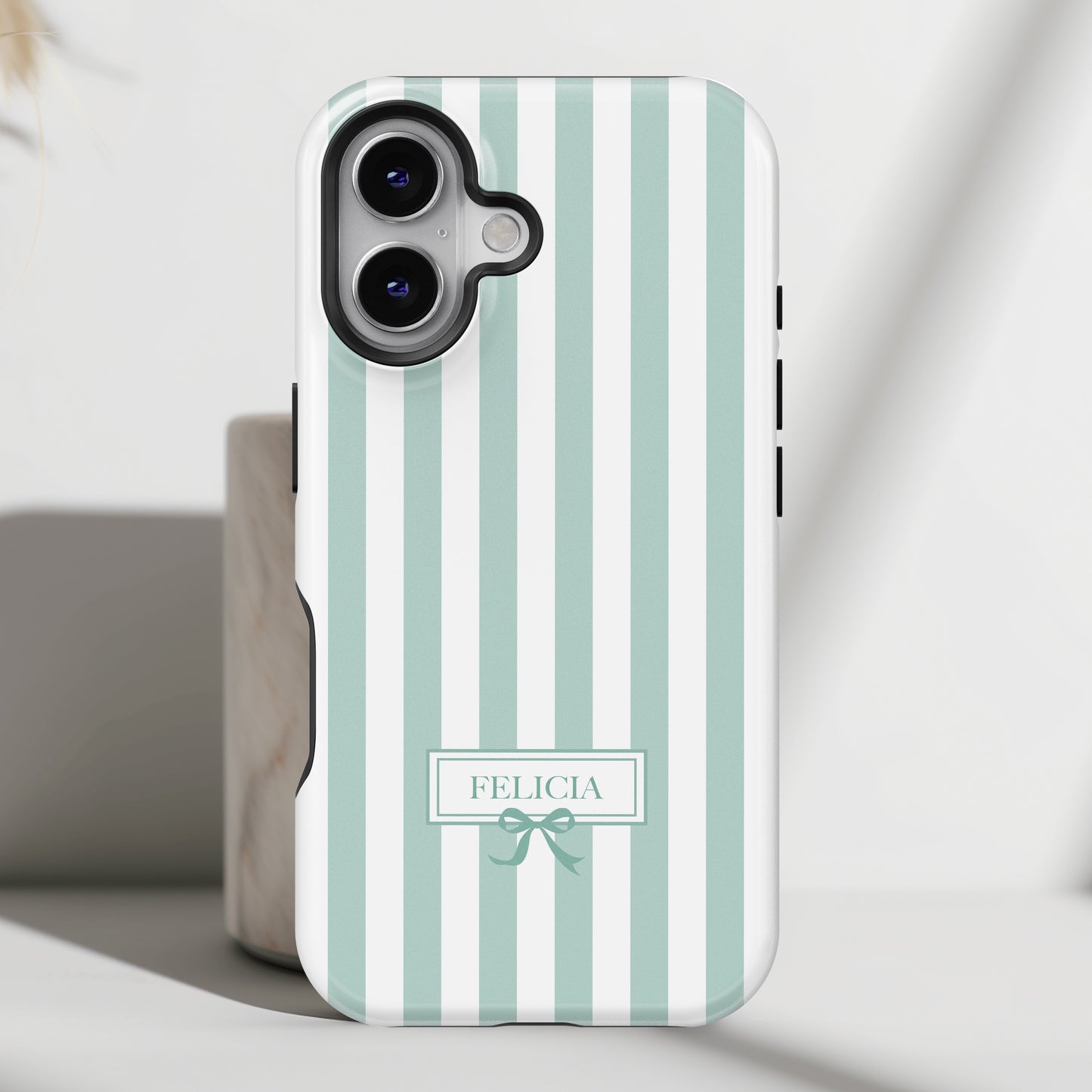 Personalisable Striped Design (Blue) iPhone Case