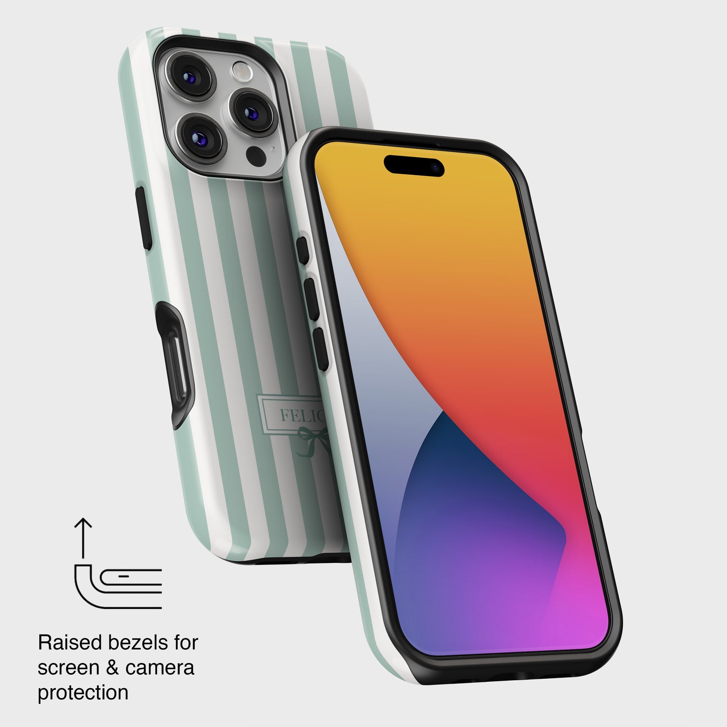 Personalisable Striped Design (Blue) iPhone Case