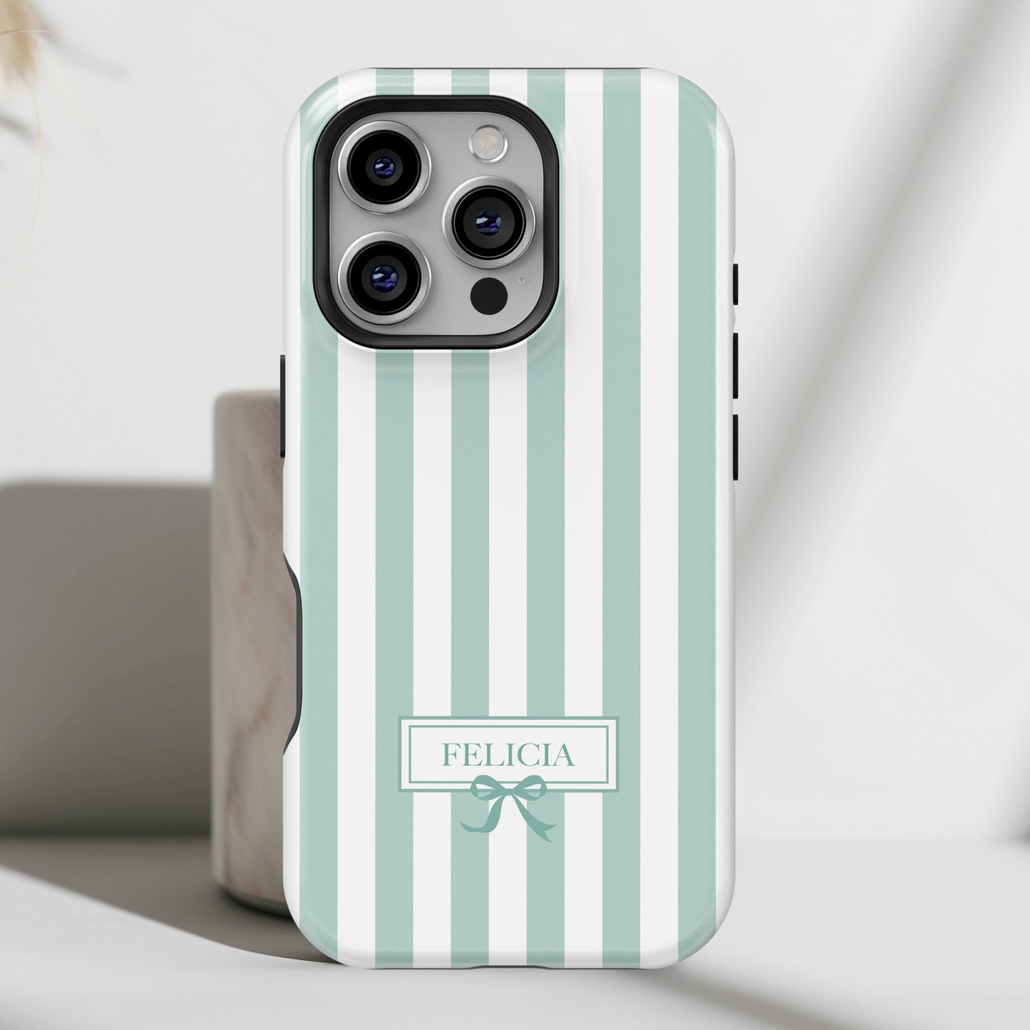 Personalisable Striped Design (Blue) iPhone Case