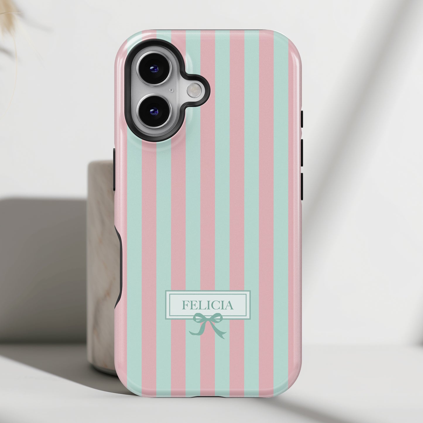 Personalisable Striped Design (Candy) iPhone Case