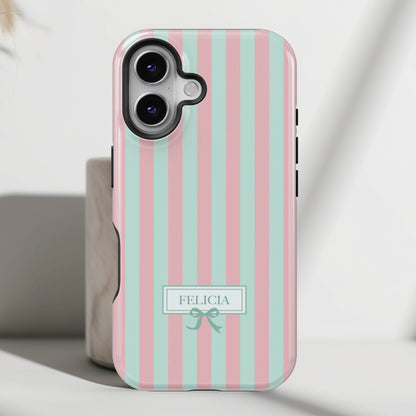Personalisable Striped Design (Candy) iPhone Case