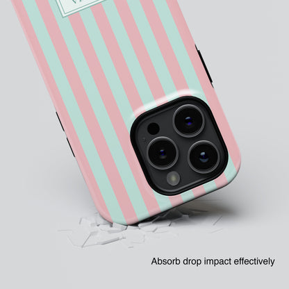 Personalisable Striped Design (Candy) iPhone Case