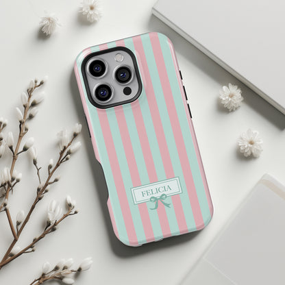 Personalisable Striped Design (Candy) iPhone Case