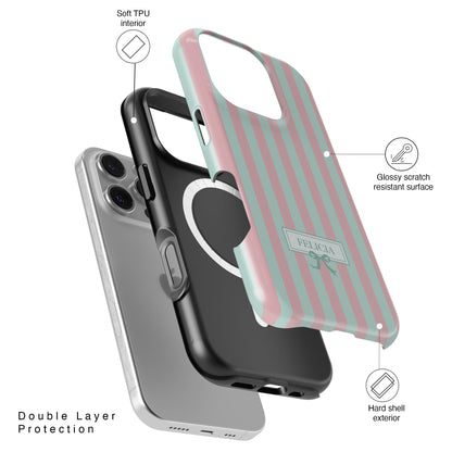 Personalisable Striped Design (Candy) iPhone Case