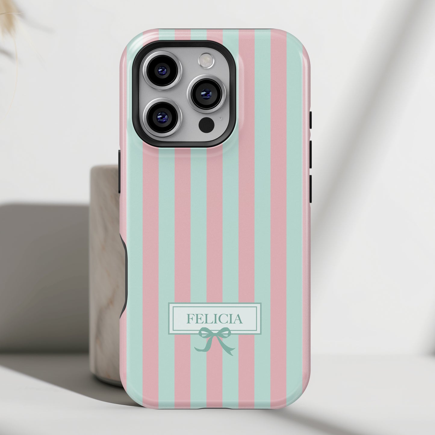 Personalisable Striped Design (Candy) iPhone Case