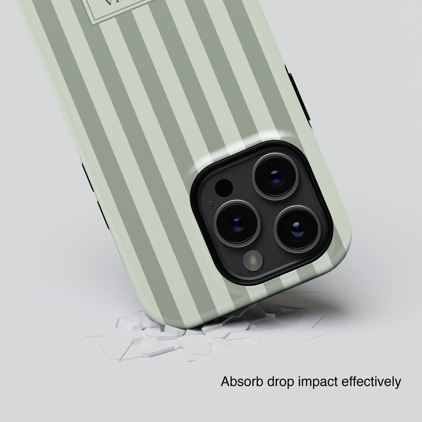Personalisable Striped Design (Green) iPhone Case