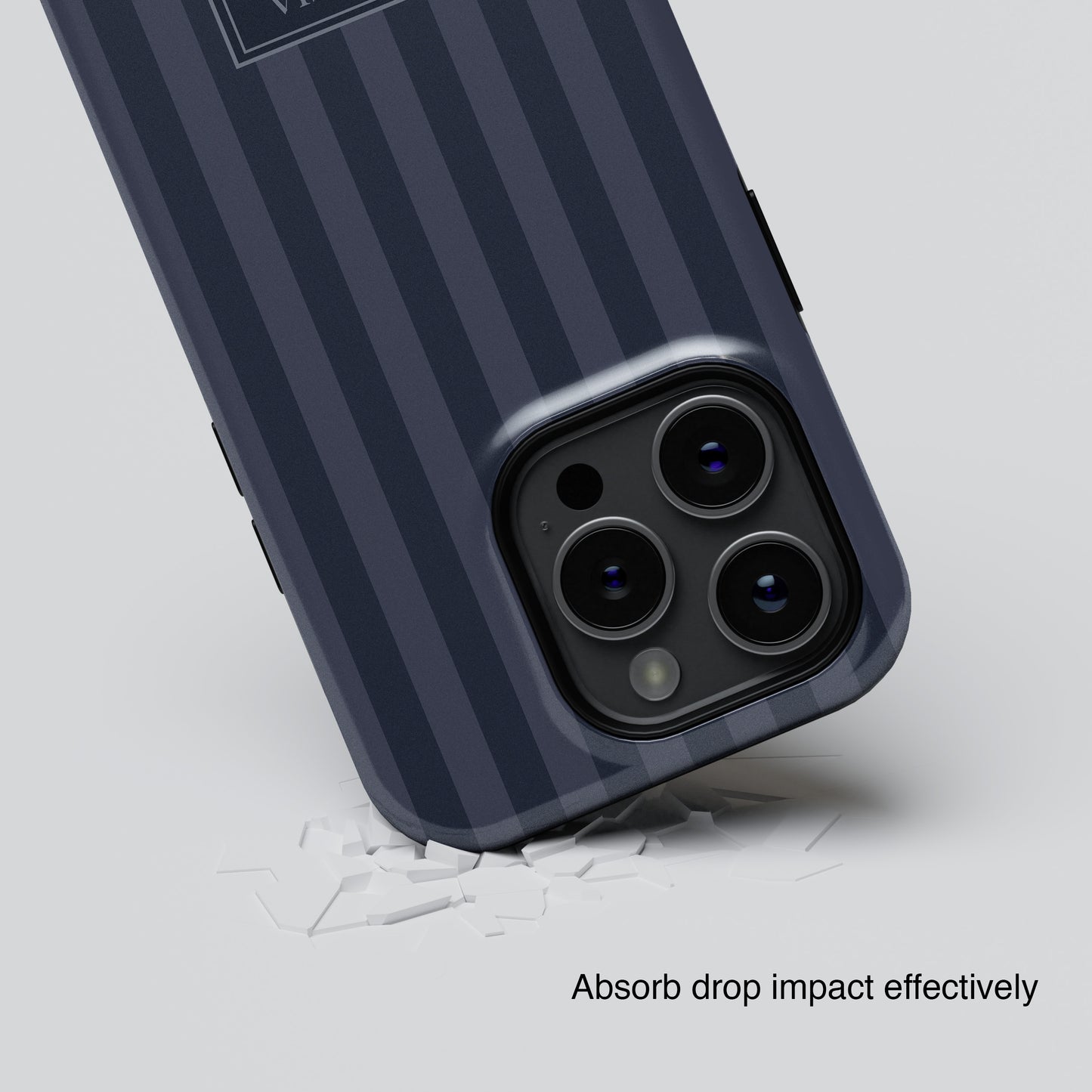Personalisable Striped Design (Navy) iPhone Case