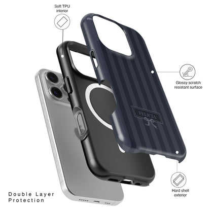 Personalisable Striped Design (Navy) iPhone Case