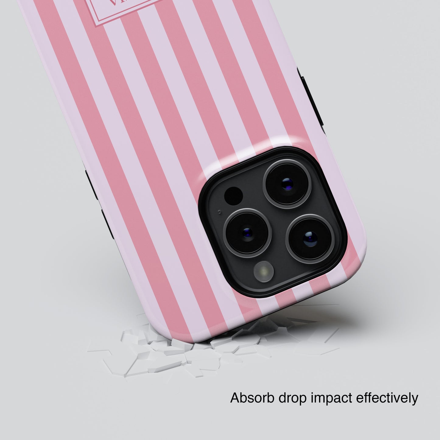 Personalisable Striped Design (Pink) iPhone Case