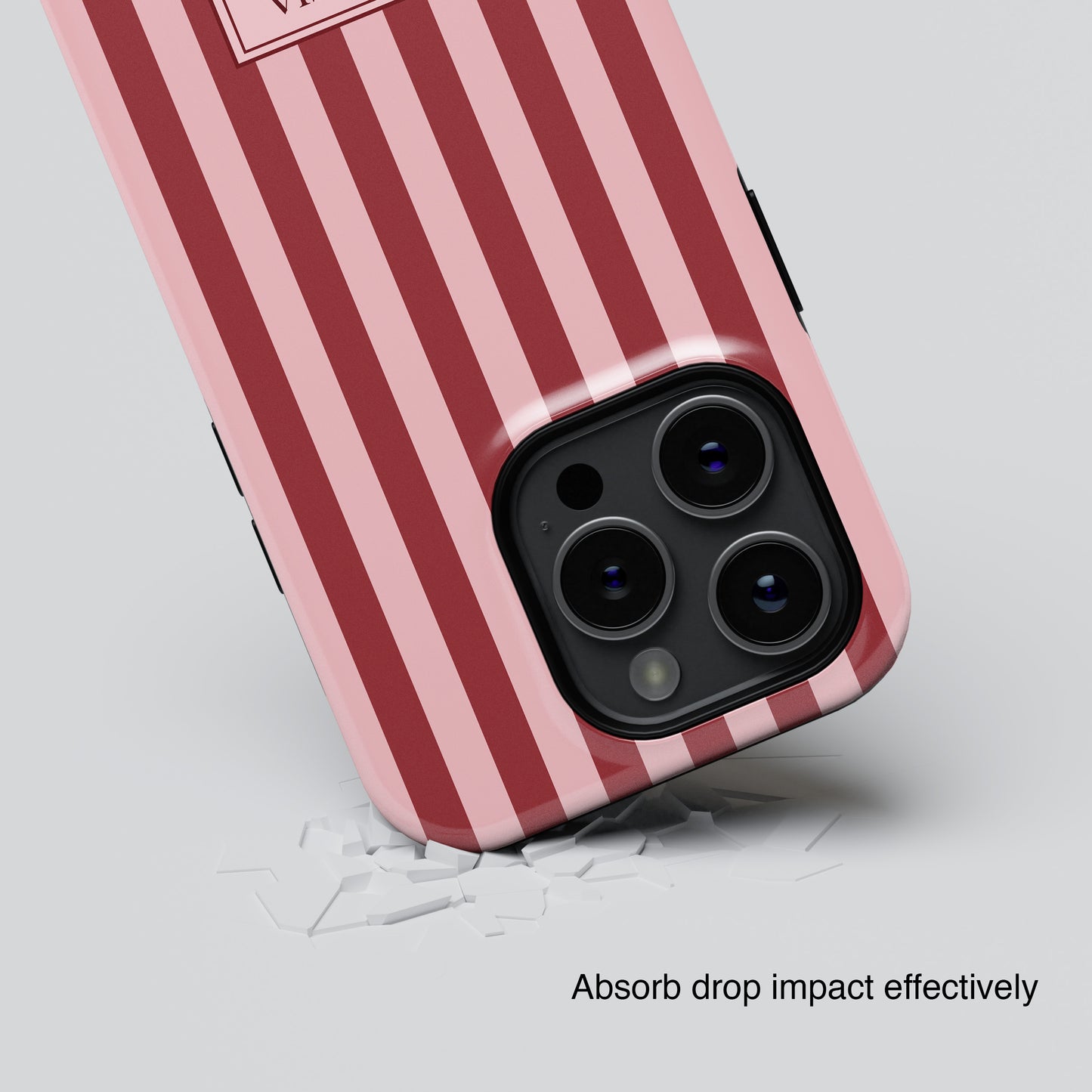 Personalisable Striped Design (Red) iPhone Case