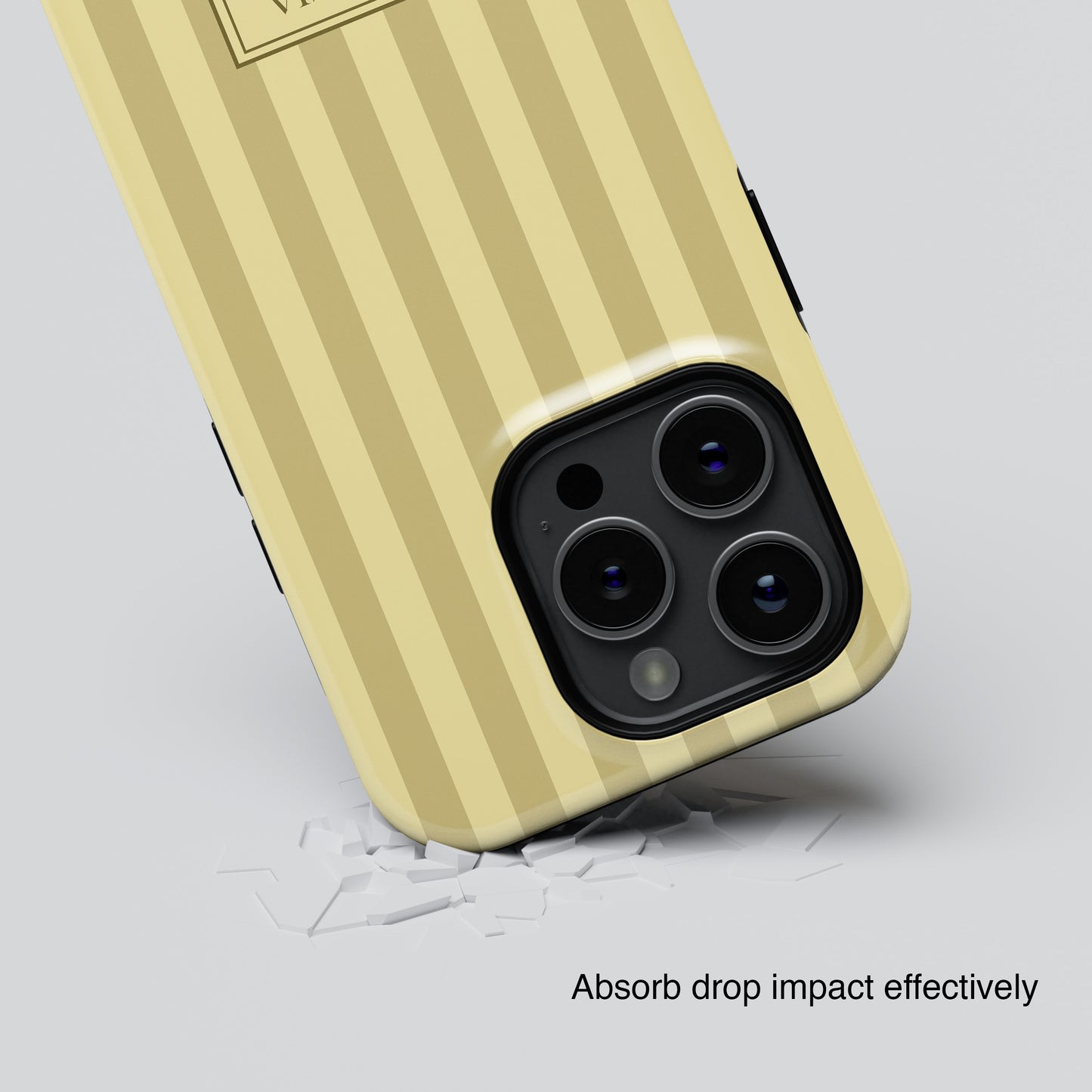 Personalisable Striped Design (Yellow) iPhone Case
