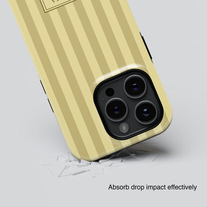 Personalisable Striped Design (Yellow) iPhone Case