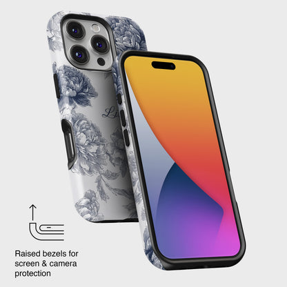 Personalisable Toile Floral Design iPhone Case