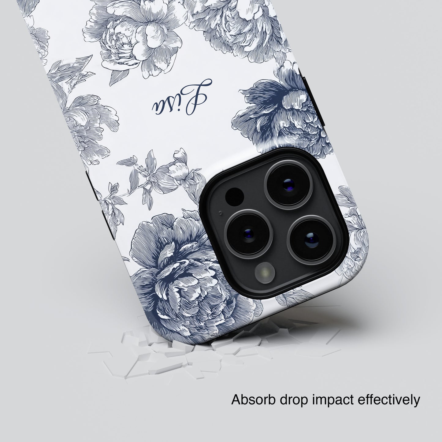 Personalisable Toile Floral Design iPhone Case