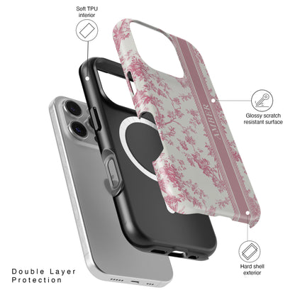 Personalisable Vintage Toile de Jouy Design iPhone Case