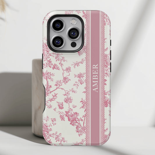 Personalisable Vintage Toile de Jouy Design iPhone Case
