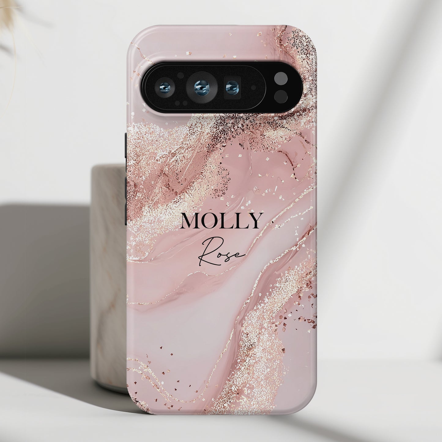 Personalised Luxury Pink Marble Design Phone Case for Google Pixel