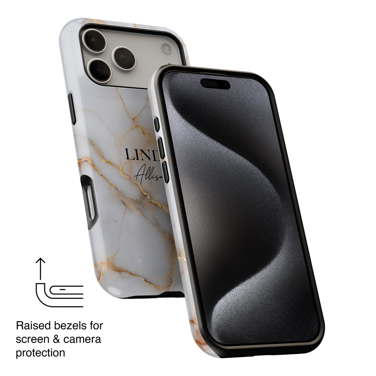 Personalisable Luxury White Marble Design iPhone Case