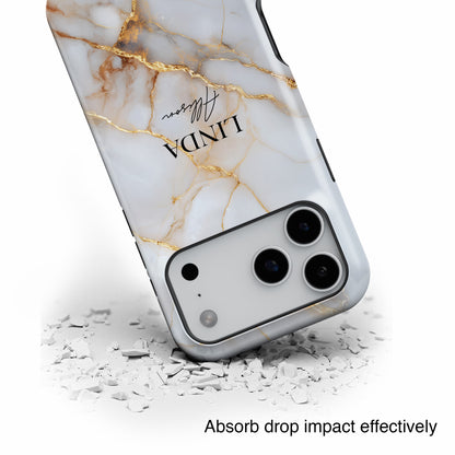 Personalisable Luxury White Marble Design iPhone Case