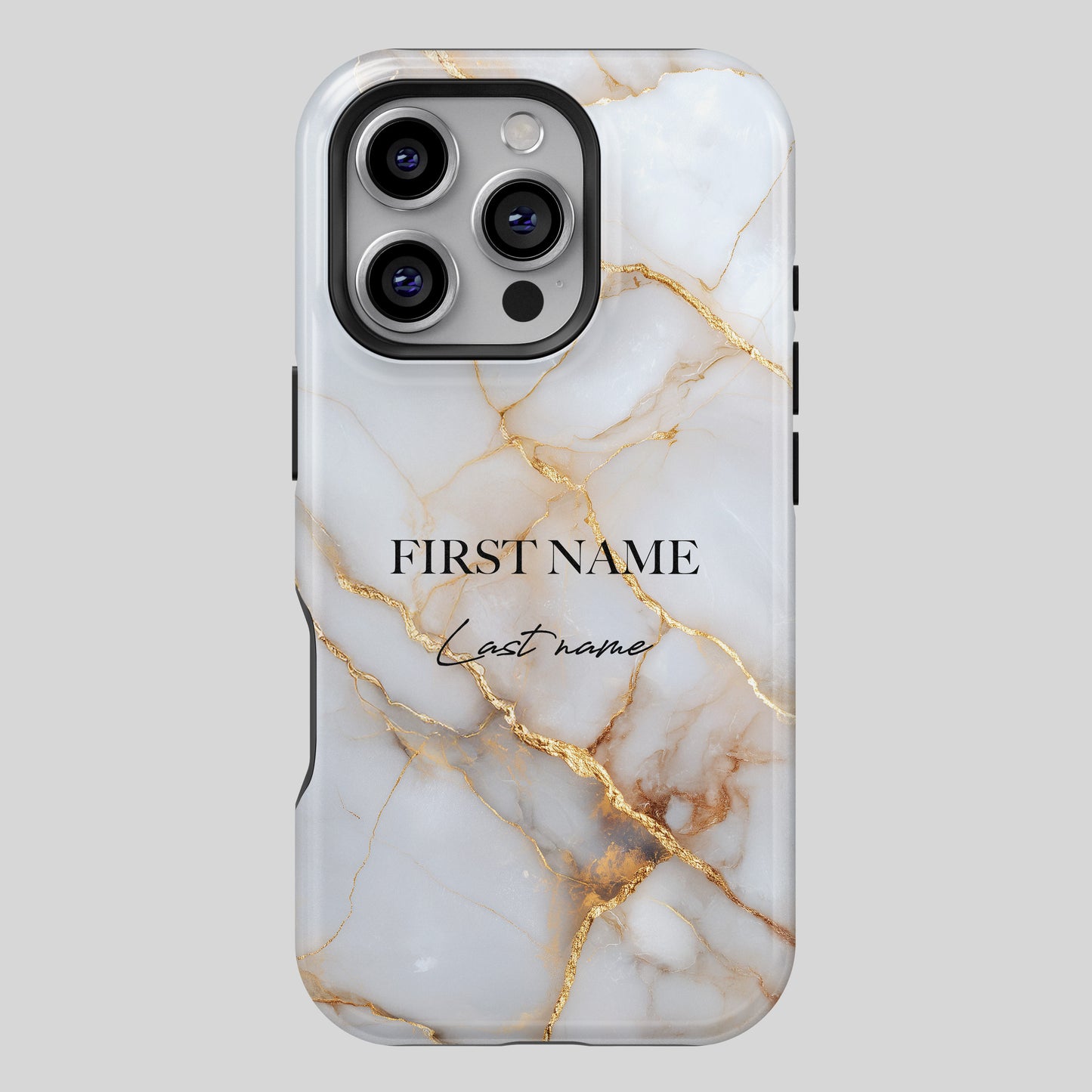 Personalisable Luxury White Marble Design iPhone Case