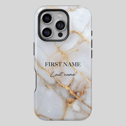 Personalisable Luxury White Marble Design iPhone Case