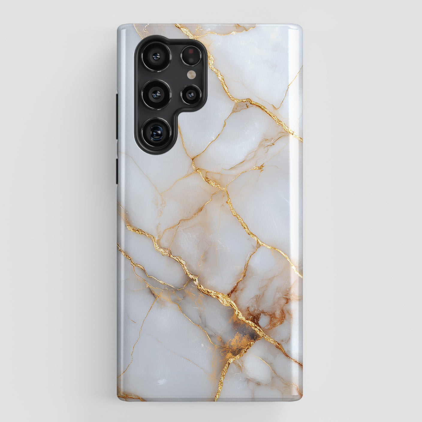 Personalisable Luxury White Marble Design Phone Case for Galaxy S series Phones