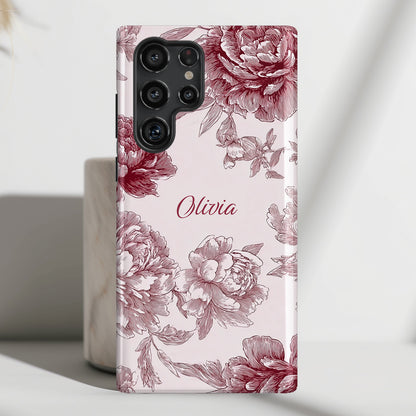 Personalisable Pink Toile Floral Design Phone Case for Galaxy S series Phones