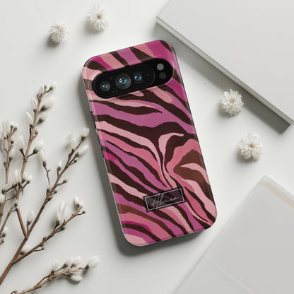 Personalisable Pink Zebra Print Design Phone Case for Google Pixel