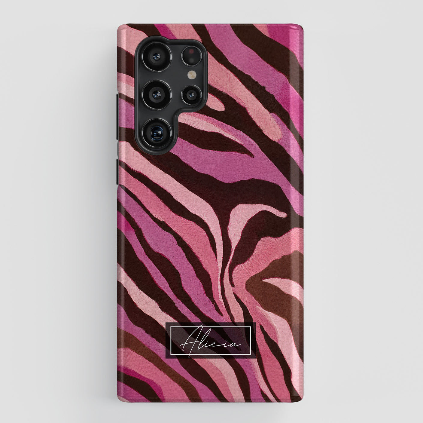 Personalisable Pink Zebra Print Design Phone Case for Galaxy S series Phones