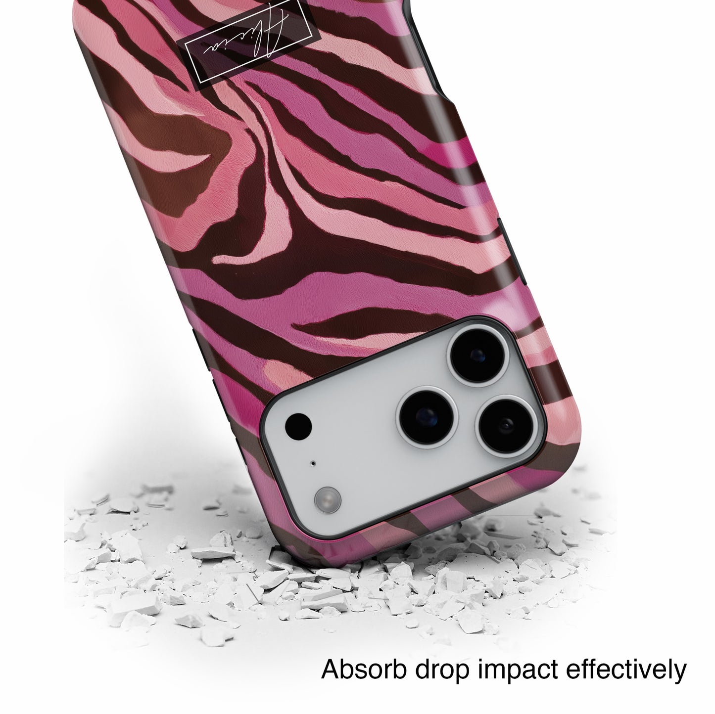 Personalisable Pink Zebra Print Design iPhone Case
