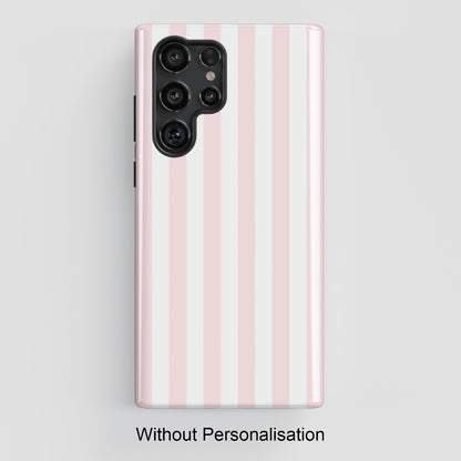 Personalisable Striped Design (Baby Pink) Phone Case for Galaxy S series Phones