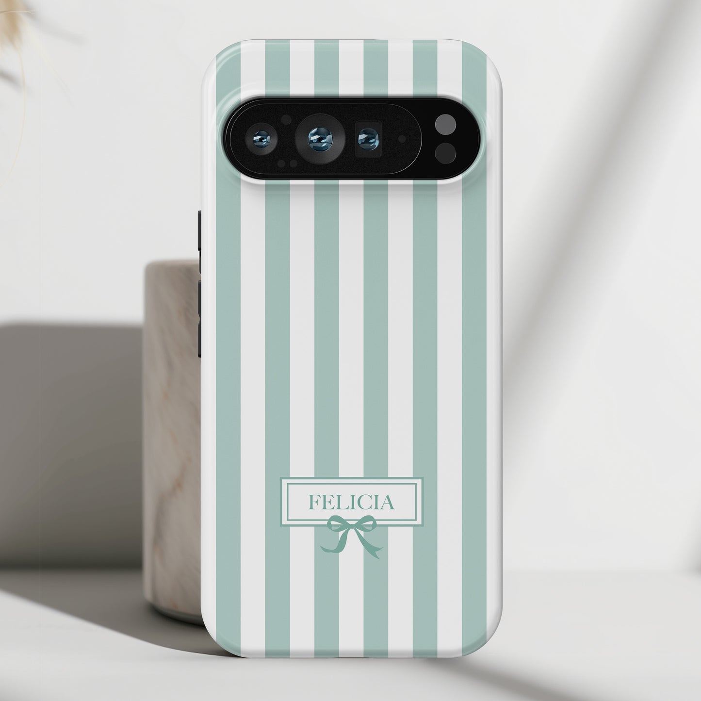 Personalisable Striped Design (Blue) Phone Case for Google Pixel