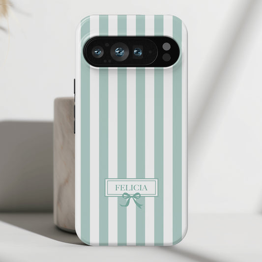 Personalisable Striped Design (Blue) Phone Case for Google Pixel