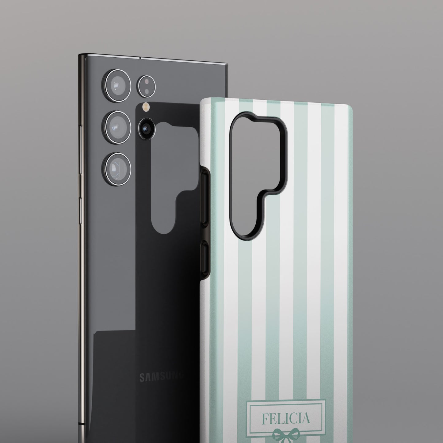 Personalisable Striped Design (Blue) Phone Case for Galaxy S series Phones