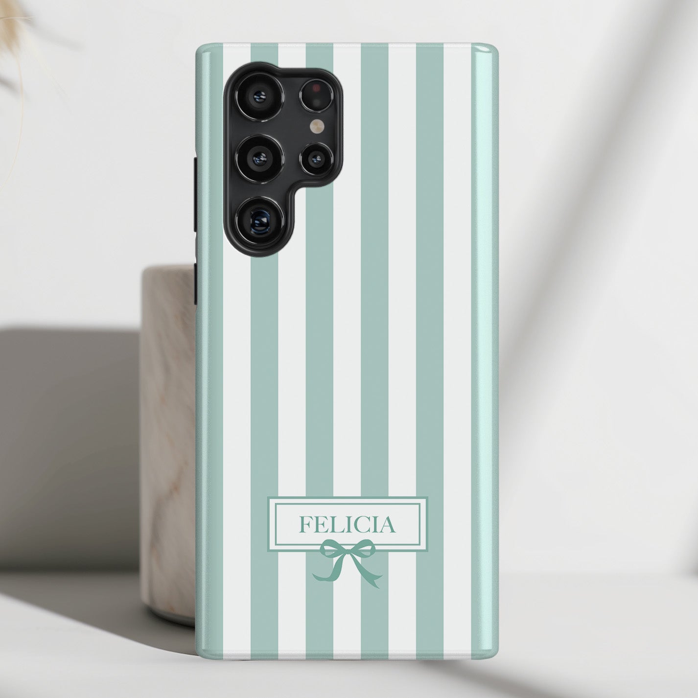 Personalisable Striped Design (Blue) Phone Case for Galaxy S series Phones