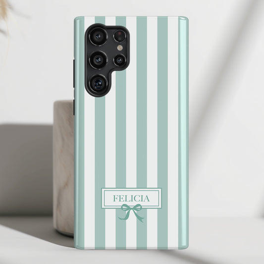 Personalisable Striped Design (Blue) Phone Case for Galaxy S series Phones
