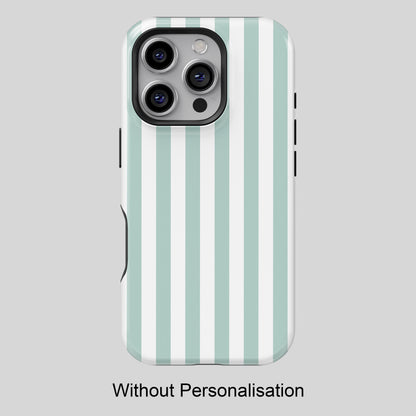 Personalisable Striped Design (Blue) iPhone Case